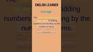 English Word  Average  Meaning With An Example englishwords english average [upl. by Rollecnahc628]