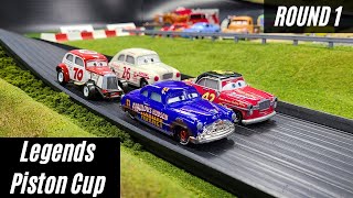 DOC HUDSON RETURNS  Disney Cars Legends Piston Cup  Round 1 Compilation [upl. by Eelak]