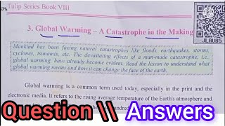 global warming class 8th question answers global warming class 8th Answers  class8thenglish [upl. by Maribelle178]