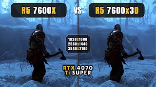 Ryzen 5 7600x vs Ryzen 5 7600x3D  1080p 1440p 4K  What 3D VCache Can Do  4070 Ti Super [upl. by Kendricks]