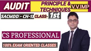 AUDIT PRINCIPLES AND TECHNIQUES  DD  CS PROFESSIONAL  SACMDD  CLASS 1ST CHAPTER 13 [upl. by Euqinna]