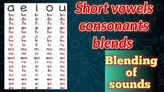 vowels and consonants  Blending of sounds  beginning Blending [upl. by Yrahk747]