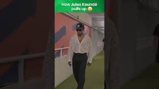 Footballers Stylish Arrivals vs Jules Koundé’s Iconic Entrance Fashion Meets Football [upl. by Julietta]