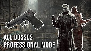 Kill ALL BOSSES with Infinite M92F Handgun  Resident Evil 5 Gold Edition  Professional Mode [upl. by Eiramave636]