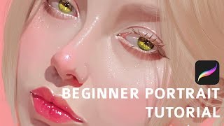 Part 1 Easiest Beginner iPad Procreate Portrait Tutorial Ever [upl. by Mcevoy]