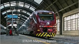 Da Milano Centrale a Malpensa Aeroporto Terminal 1 con ETR245 Malpensa Express x2 [upl. by Ahsien]