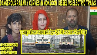 Dangerous Railway Curves in Monsoon  130 kmph Diesel Vs Electric trains ft Fastest Diesel trains [upl. by Grimbal]