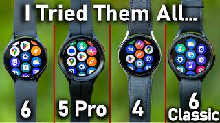 I Tried Every Samsung Galaxy Watch Galaxy Watch6 vs Watch5 Pro vs 4 vs 6 Classic [upl. by Marylynne125]