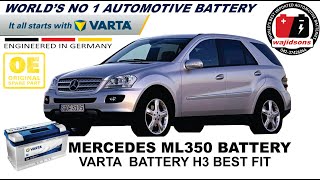 MERCEDES ML350 VARTA BATTERY REPLACEMENT  100AH H3 [upl. by Mari]