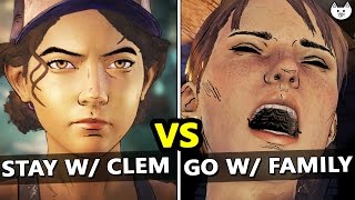 Stay With Clementine Vs Go With Family  BOTH ENDINGS RESULTS to The Walking Dead Season 3 Episode 1 [upl. by Ennayhc408]