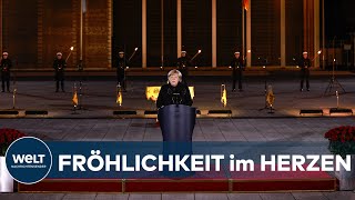 GROßER ZAPFENSTREICH Angela Merkels ruft in bewegende Rede zum gesellschaftlichen Zusammenhalt auf [upl. by Weinshienk]