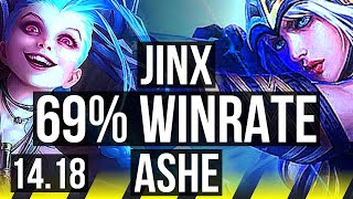 JINX amp Leona vs ASHE amp Blitzcrank ADC  69 winrate 1748 Godlike  EUW Master  1418 [upl. by Aseyt]