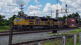 Union Pacific 281 Intermodal and AutoRack Train in Cordele GA [upl. by Rhys]