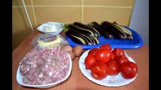 Backed Eggplant  souse with sour cream and stuffed forcemeat  recipe we cook in Ukraine [upl. by Marsiella]