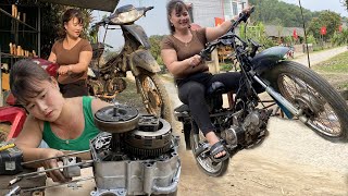 TIMELAPSE VIDEO REPAIR RESTORATION DAMAGED MOTORCYCLE  REGIME MOTORCYCLE \ Blacksmith Girl [upl. by Doley573]