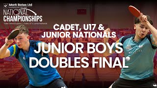 Junior Boys Doubles Final  Mark Bates Ltd Cadet U17 amp Junior National Championships 2024 [upl. by Nivak916]