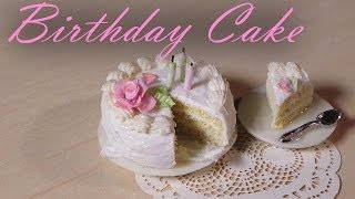 Simple Miniature Birthday Cake  Polymer Clay Tutorial [upl. by Eidur792]