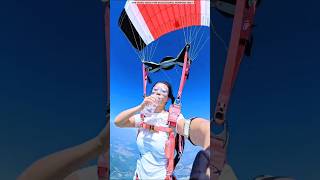 this girl drink water while flying shortsvideo [upl. by Pliner]