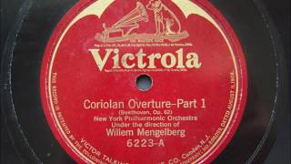 Beethoven Coriolan Overture  Willem Mengelberg 1922 [upl. by Aihsot]