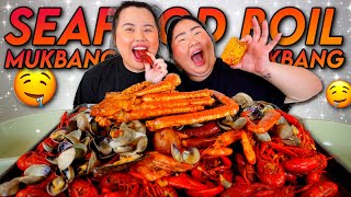 Giant King Crab Seafood Boil  Giant Shrimp  Snow Crab  Mussels  Clams Mukbang 먹방 Eating Show [upl. by Ethelbert459]