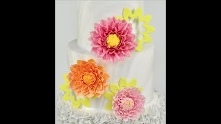 How to Make Dahlia and a Chrysanthemum Flower Cake Decoration Step by Step Tutorial Sugar Gumpaste [upl. by Klute]