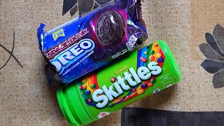 Oreo Space Dunk Chocolate Sour Skittles Sandwich Cookies [upl. by Sardella]