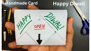 Diwali Greeting Card Making  How to make Happy Diwali Card  Make Diwali Card Handmade Diwali Card [upl. by Hertz78]