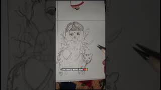 Cute navdurga drawing series ❤️😍 maa kushmanda durgapuja durgamaa maa kushmanda drawing [upl. by Ailemor]