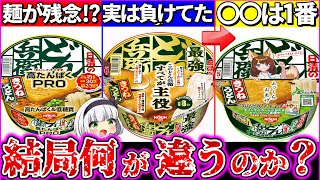 【ゆっくり解説】どん兵衛PRO版・最強版は通常と何が違うのか実食徹底比較レビュー！健康メインのPRO版実は危険⁉︎ [upl. by Myrna]