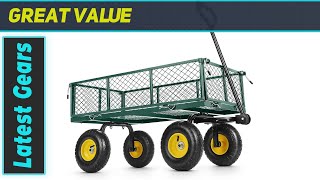 Homdox Steel Garden Cart ULTIMATE Yard Workhorse [upl. by Ashien520]