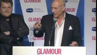 Sir Patrick Stewart V James Corden in awkward fight at award [upl. by Tristram]