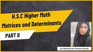 HSC Higher Math Chapter 1Matrix English Version Part 2 [upl. by Imuy565]