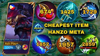 THIS NEW REVAMPED HANZO BUILD MAKES HIM OP  cheapest build challenge [upl. by Anirbac630]