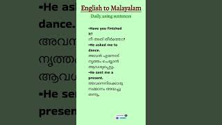 dailyuseenglish sentences with malayalam meanings spokenenglish online freeclass keralapsc [upl. by Ahsenat436]