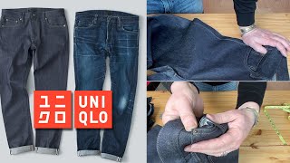 Джинсы UNIQLO Селвидж Slim Fit  ОБЗОР [upl. by Arotal]