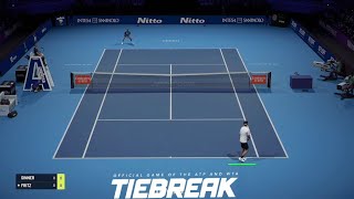 Jannik SINNER vs Taylor FRITZ ATP Finals 24 Gameplay Tiebreak tiebreak [upl. by Dnalyk]