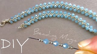 Easy Beaded Necklace Tutorial Simple Seed Bead Necklace [upl. by Ailel301]