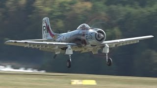 Douglas AD4N Skyraider  HEAVY METAL THUNDER  wing fold mechanism closeup [upl. by Aehtorod315]