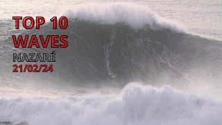 TOP 10 BEST WAVES of NAZARÉ 210224 [upl. by Aicatsana]