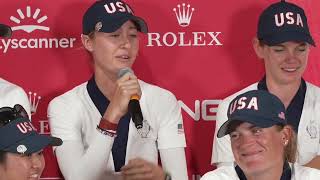 Team USA Winner Press Conference 2024 Solheim Cup [upl. by Carrelli]