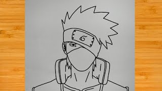 Step By Step Drawing  Kakashi Hatake  Naruto Shippuden [upl. by Kristopher]