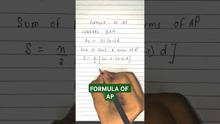 ARITHMETIC PROGRESSION FORMULA CLASS 10th MATHS shortsclass10ncertarithmeticprogression ap [upl. by Tobin]