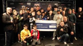 EDDIE HEARN PRESENTS EAST SIDE BOXING GYM WITH A £5000 CHEQUE ON BEHALF OF MATCHROOM BOXING [upl. by Nepil]