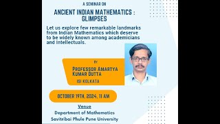 Lecture by Amartya Kumar Dutta SPPU Pune [upl. by Stoll]