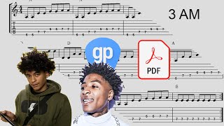 Nba Youngboy  3am Guitar Tabs TABS [upl. by Avner]