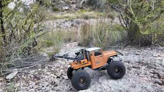 FJ40 Tow Truck Rickovery services Furitek Cayman Pro 24 Scale RC OFFROAD [upl. by Crandale]