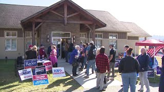 Voters brave long lines in the Poconos [upl. by Eneirda]