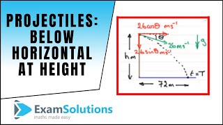 Projectiles  Below horizontal at a height  Tutorial 3  ExamSolutions [upl. by Cruickshank661]