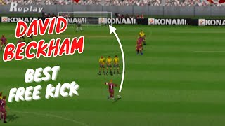 Beckham free kick compilation Winning Eleven PS1 [upl. by Wat953]