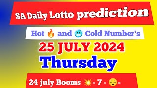 Sa daily lotto prediction for 25 July 2024  south africa daily lotto prediction [upl. by Elaen]